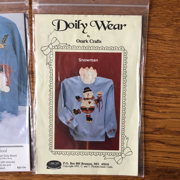 Lot of 10 Crafts Sewing Applique Christmas Santa Snowman Angel Patterns 1990's - Picture 11 of 11